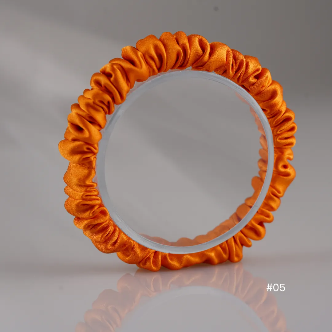Orange silk scrunchies mini