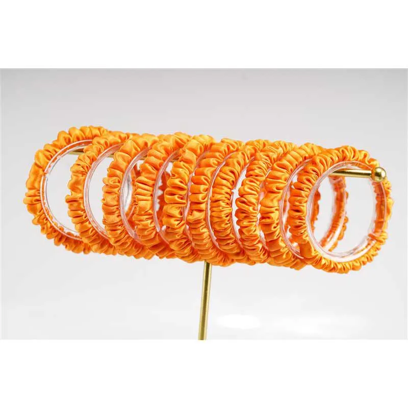 Orange silk scrunchies mini