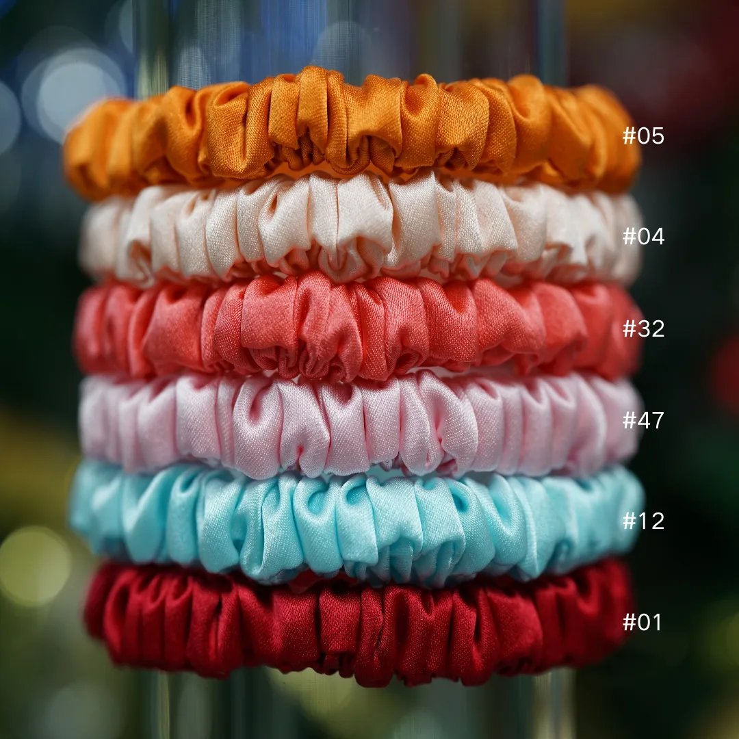 Orange silk scrunchies mini