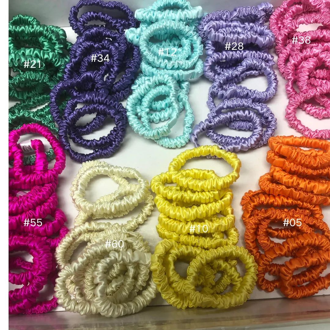 Orange silk scrunchies mini