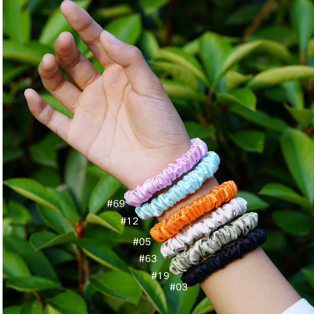 Orange silk scrunchies mini