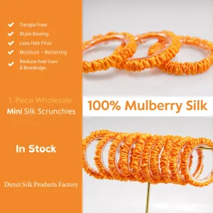 Orange silk scrunchies mini