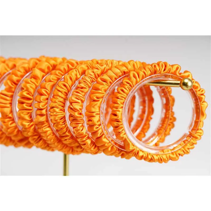 Orange silk scrunchies mini