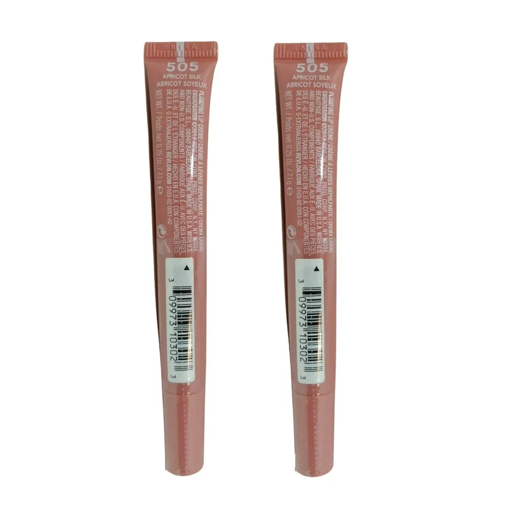 Pack of 2 Revlon Kiss Plumping Lip Creme, Apricot Silk 505