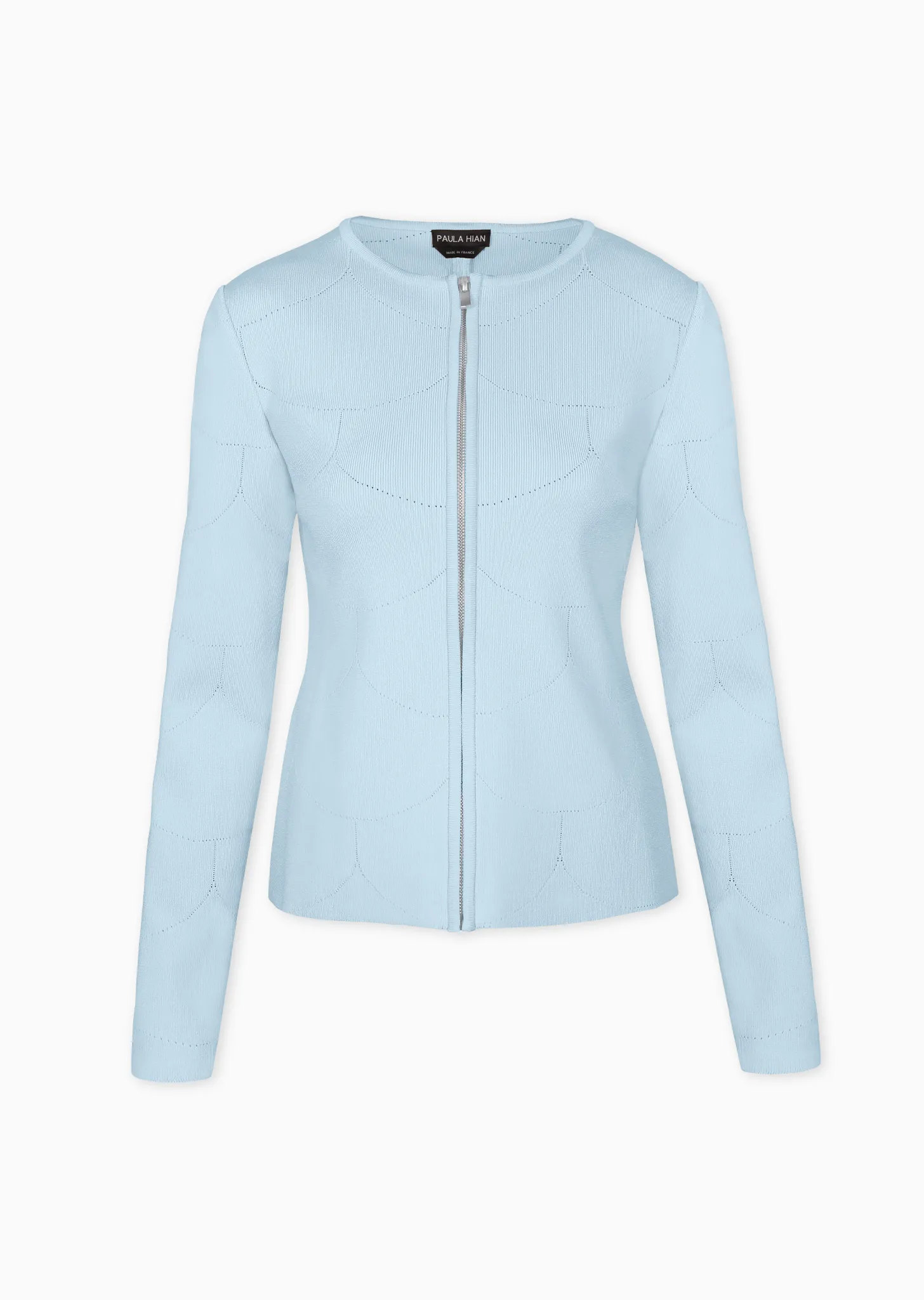 Pamela - Stretch Knit Jacket with Scalloped Detail