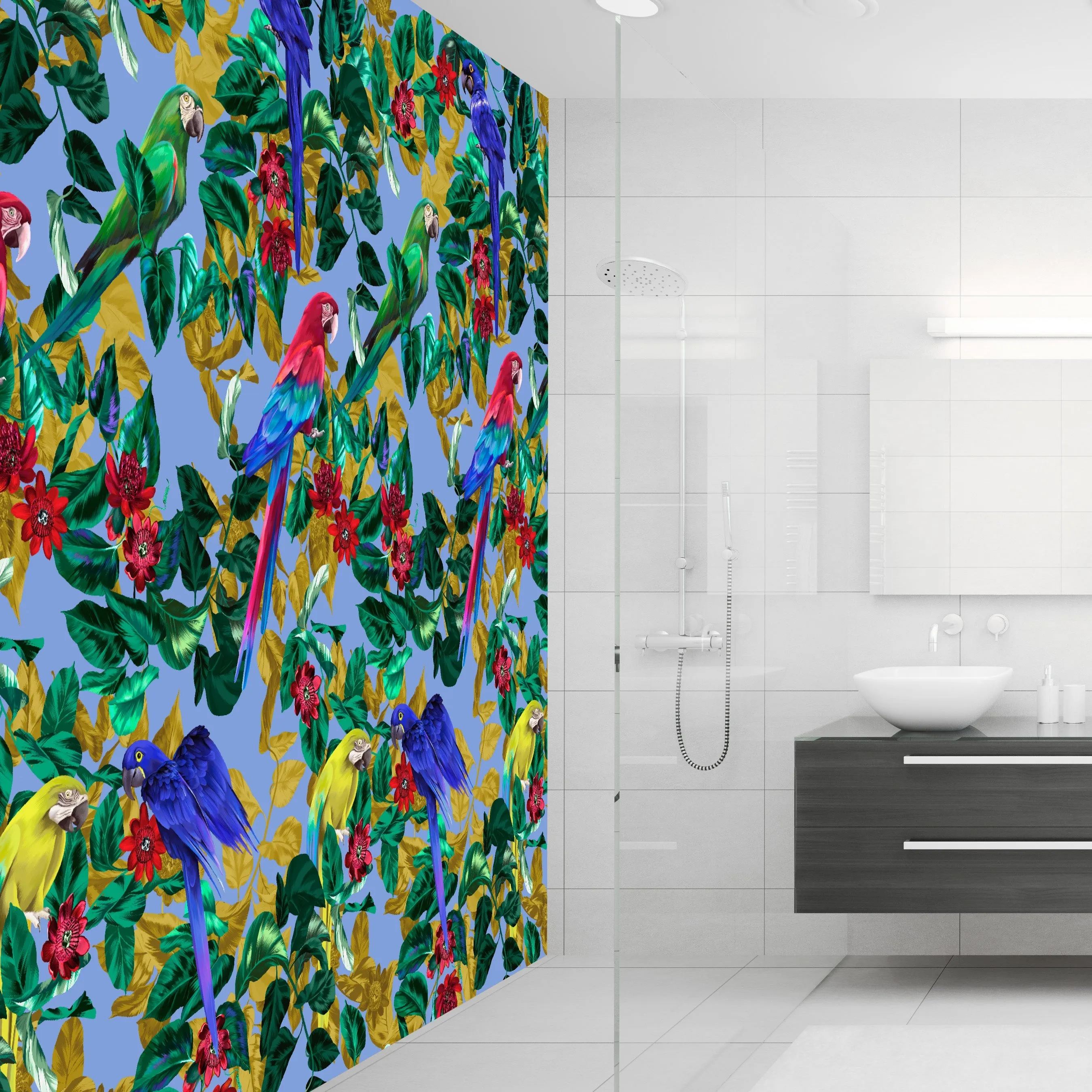 Parrot Paradise Acrylic Shower Wall Panel Home Decor 2440mm x 1220mm