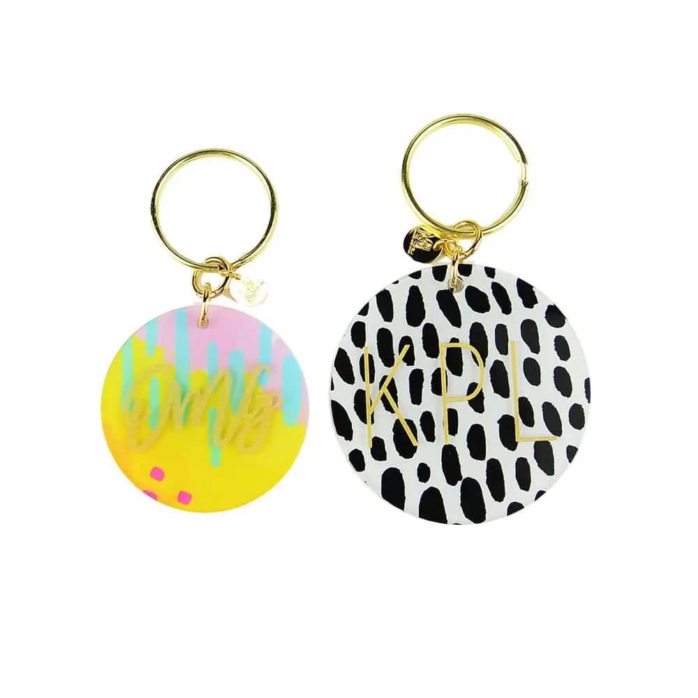 Patterned Modern Block Keychain (WS)
