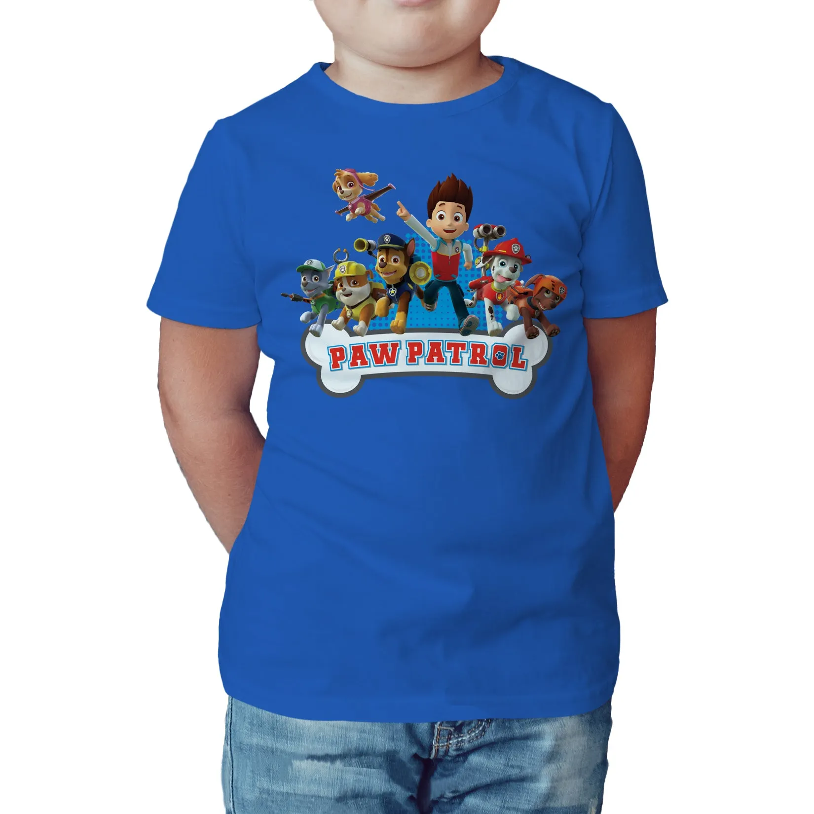 Paw Patrol Group Official Kid's T-Shirt (Royal Blue)