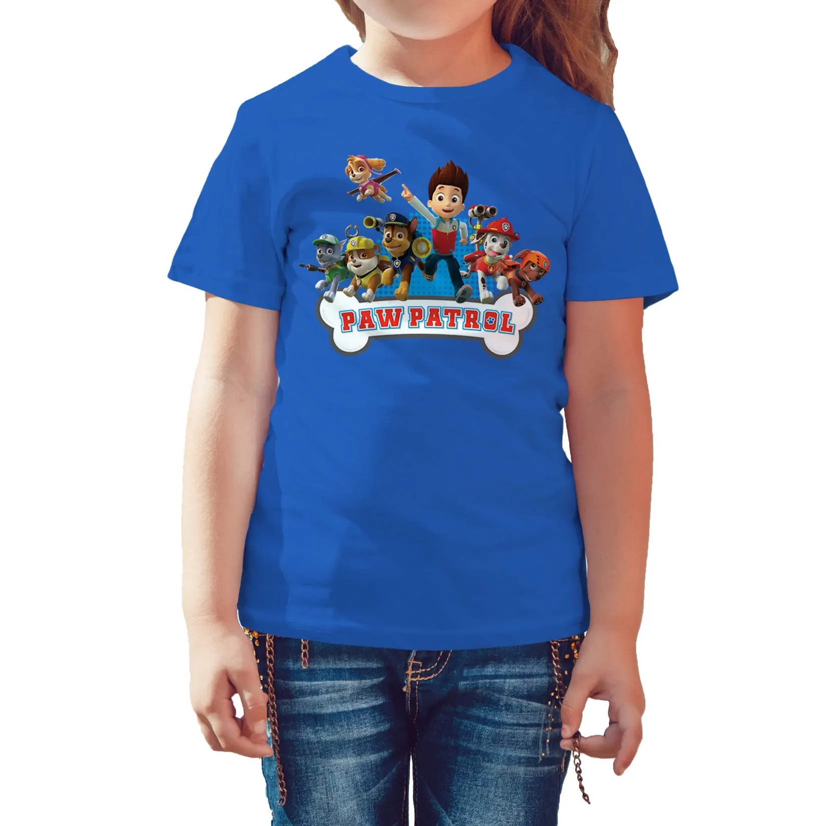 Paw Patrol Group Official Kid's T-Shirt (Royal Blue)
