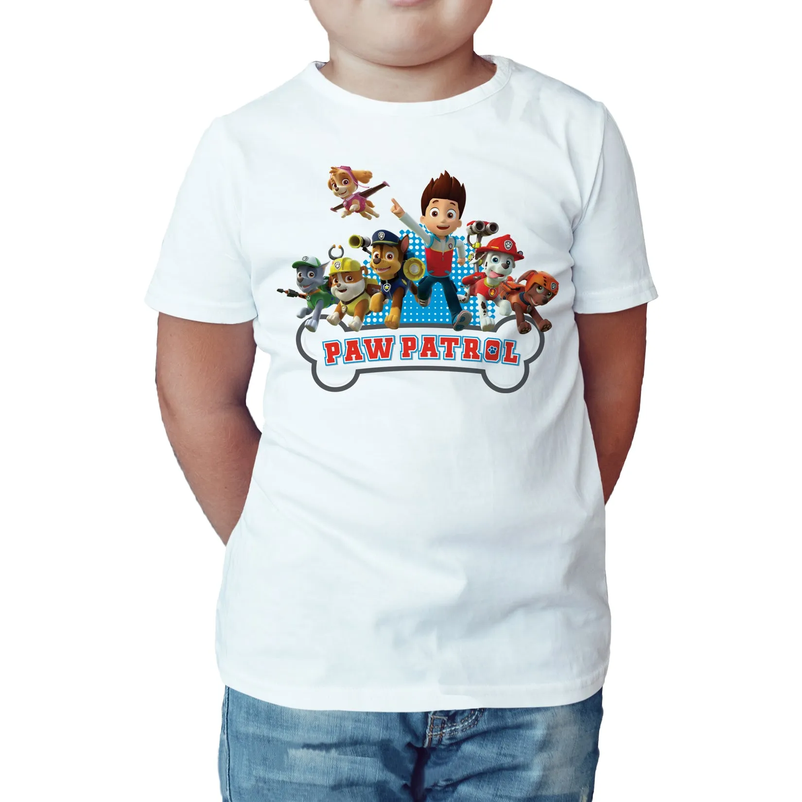 Paw Patrol Group Official Kid's T-Shirt (White)