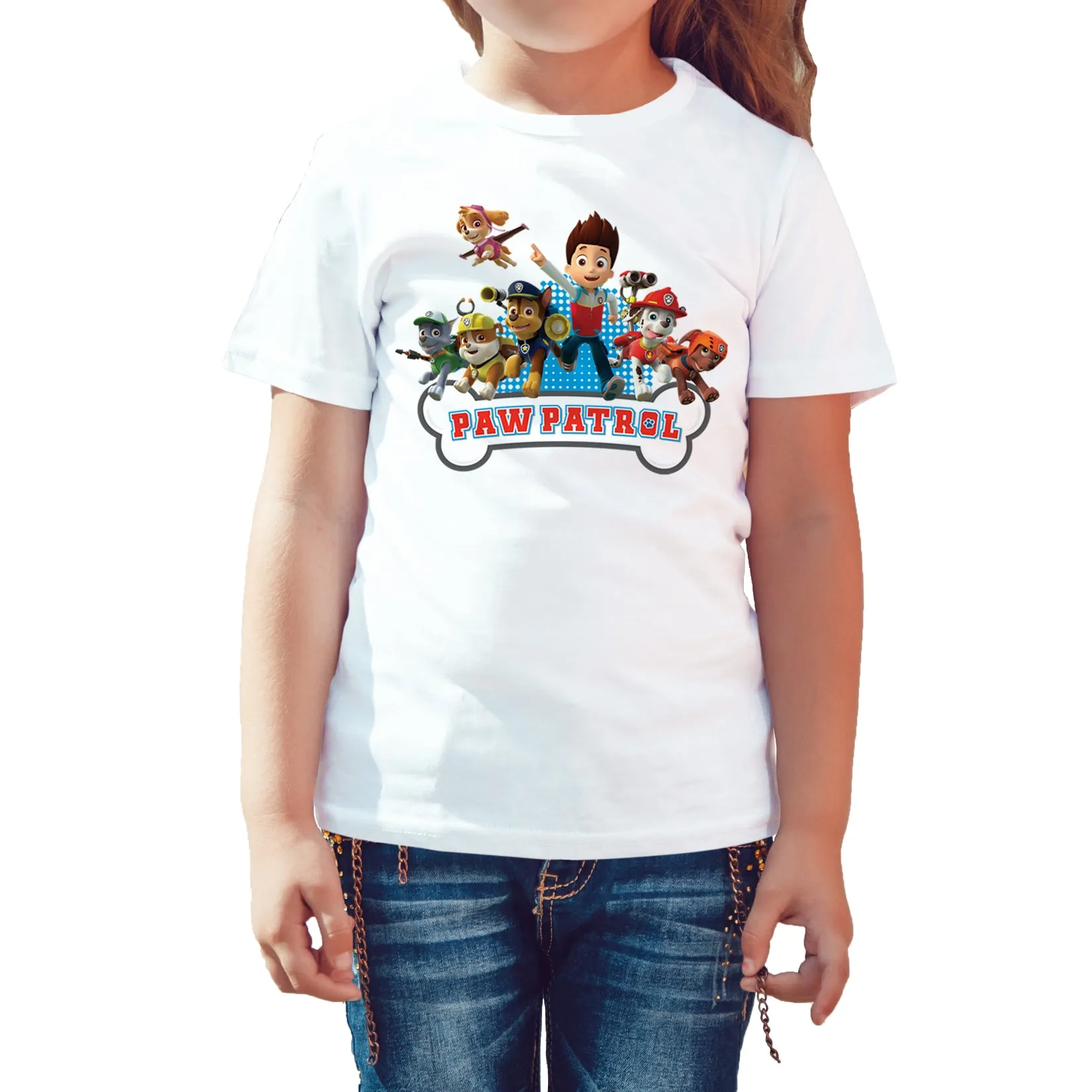 Paw Patrol Group Official Kid's T-Shirt (White)