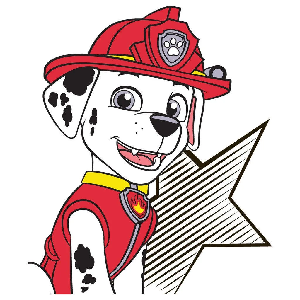 Paw Patrol Marshall Star Official Kid's T-Shirt (White AOP)