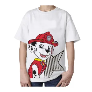 Paw Patrol Marshall Star Official Kid's T-Shirt (White AOP)