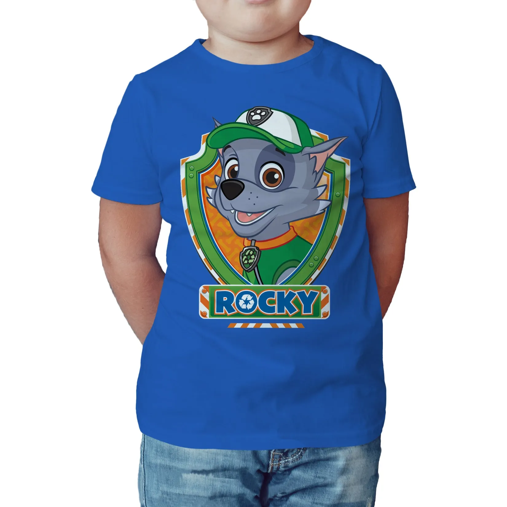 Paw Patrol Rocky Official Kid's T-Shirt (Royal Blue)