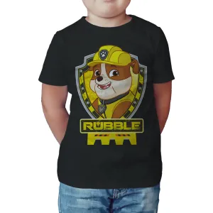 Paw Patrol Rubble Official Kid's T-Shirt (Black)