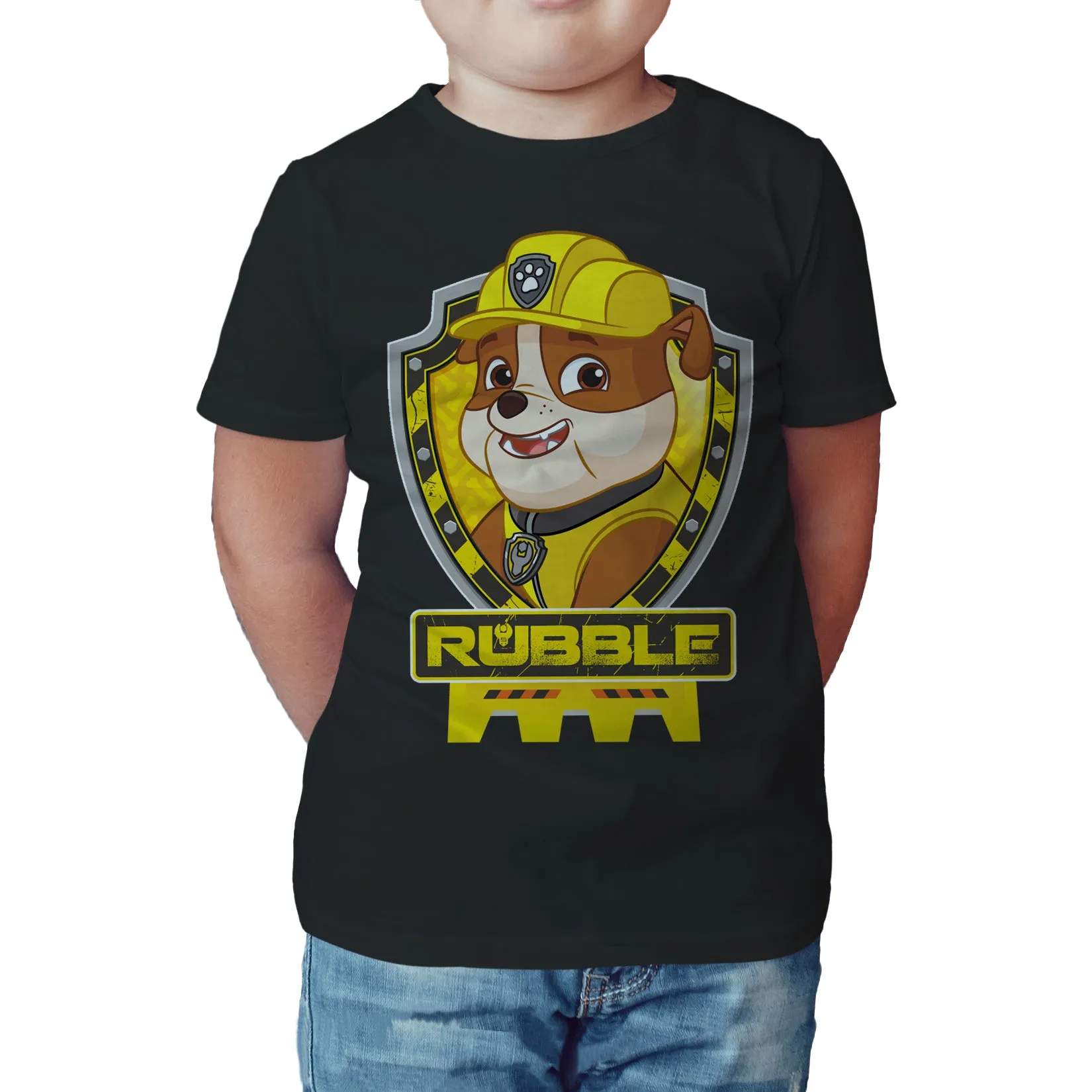 Paw Patrol Rubble Official Kid's T-Shirt (Black)