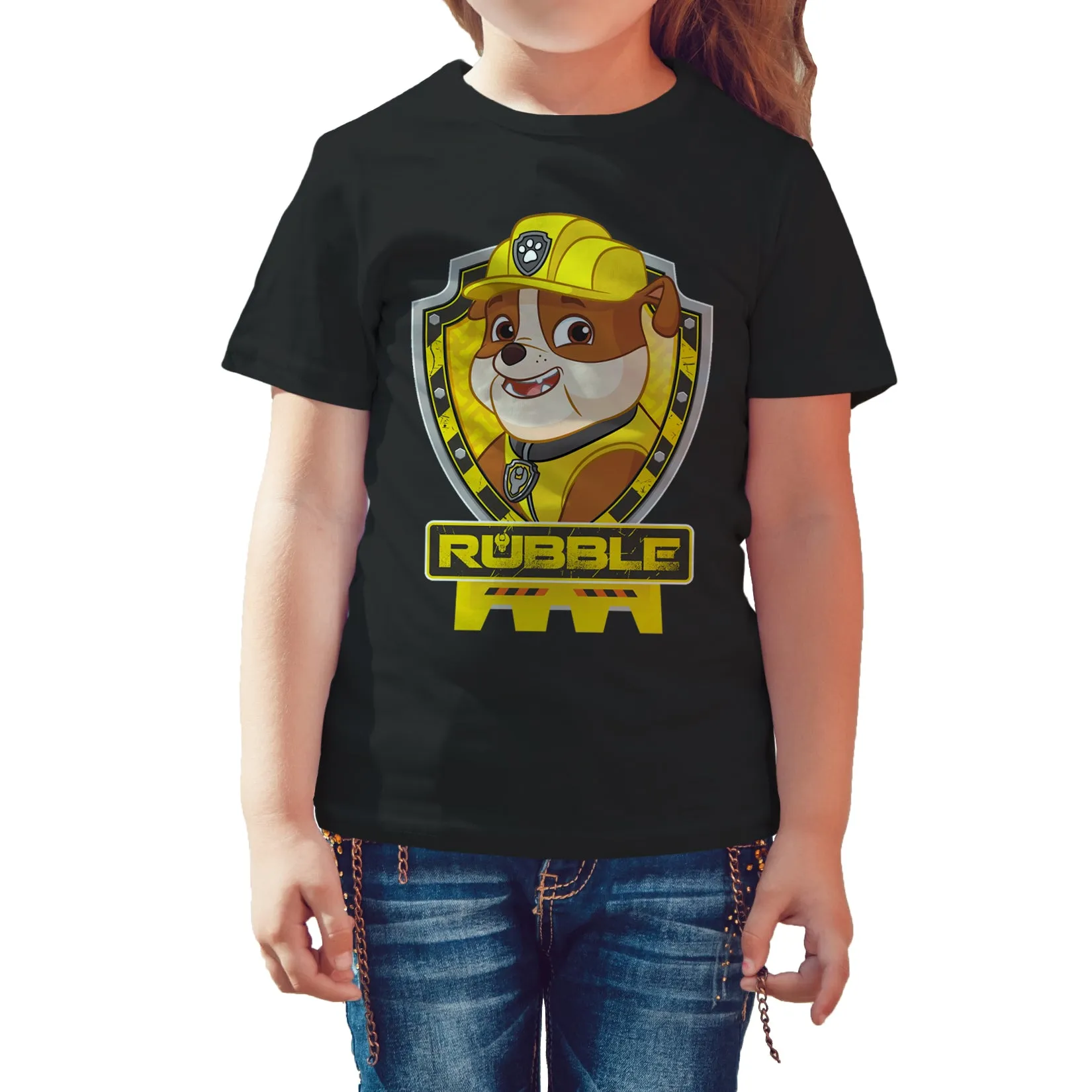 Paw Patrol Rubble Official Kid's T-Shirt (Black)