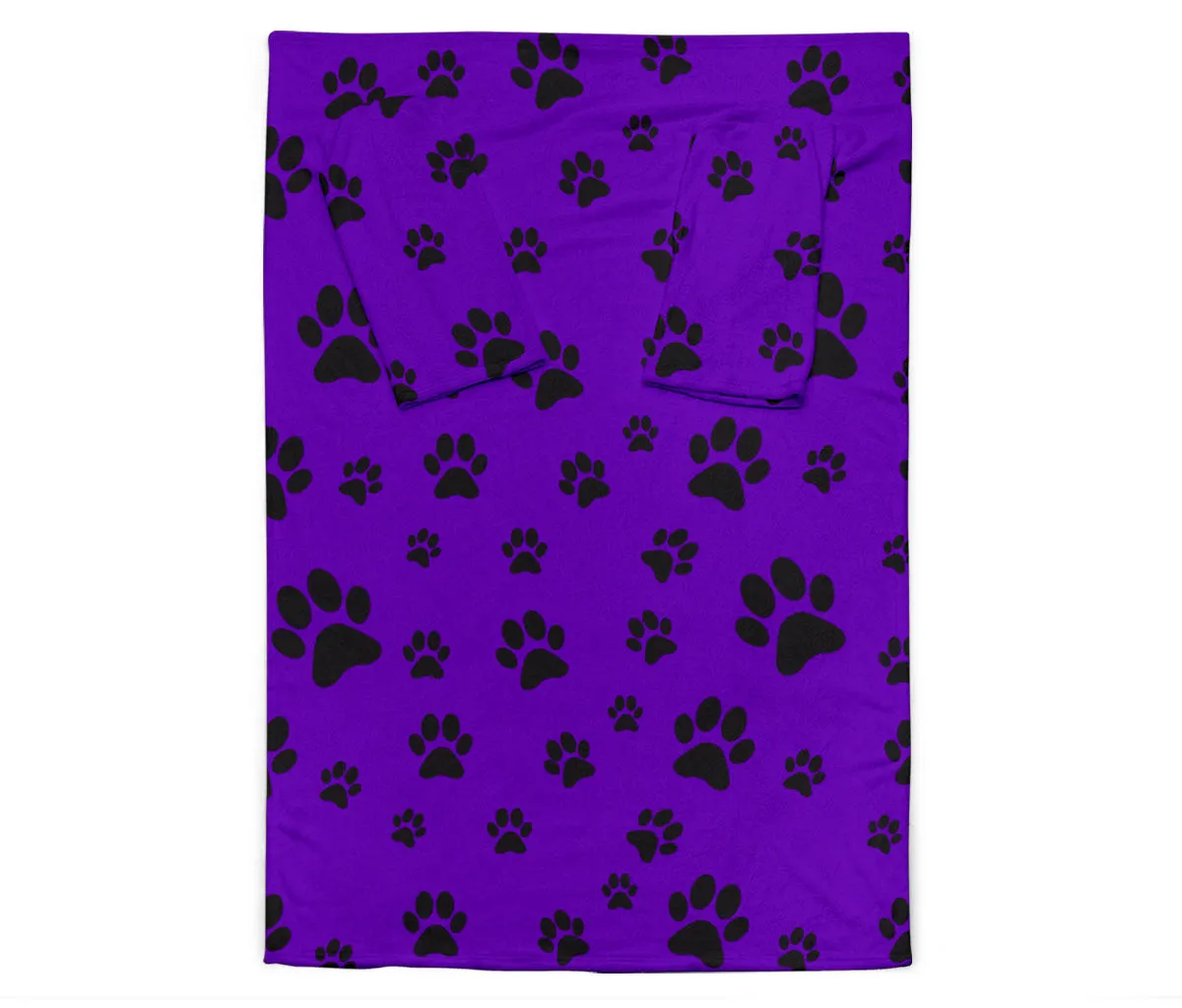 Paw Prints Adult Sleeve Blanket - Purple
