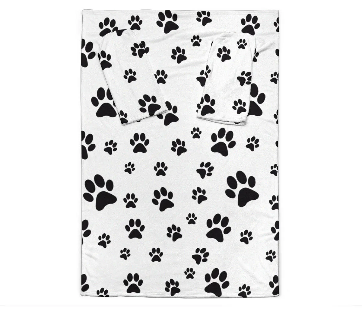Paw Prints Adult Sleeve Blanket - White