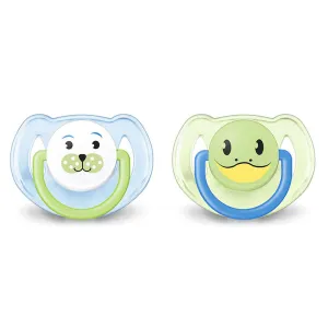Philips Avent Fashion Animals Soothers 6-18m 2Pk Blue/Green