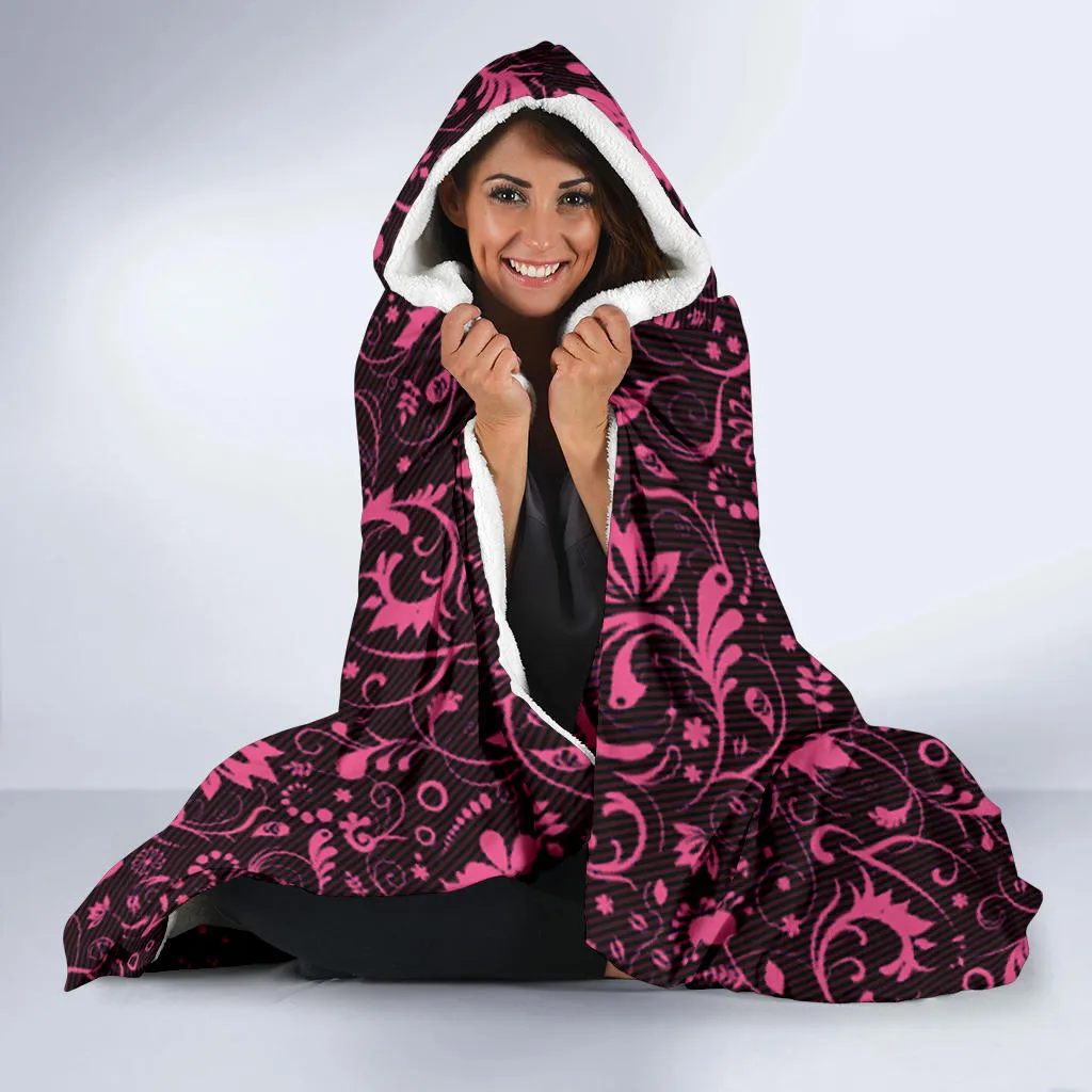 Pink love hooded blanket