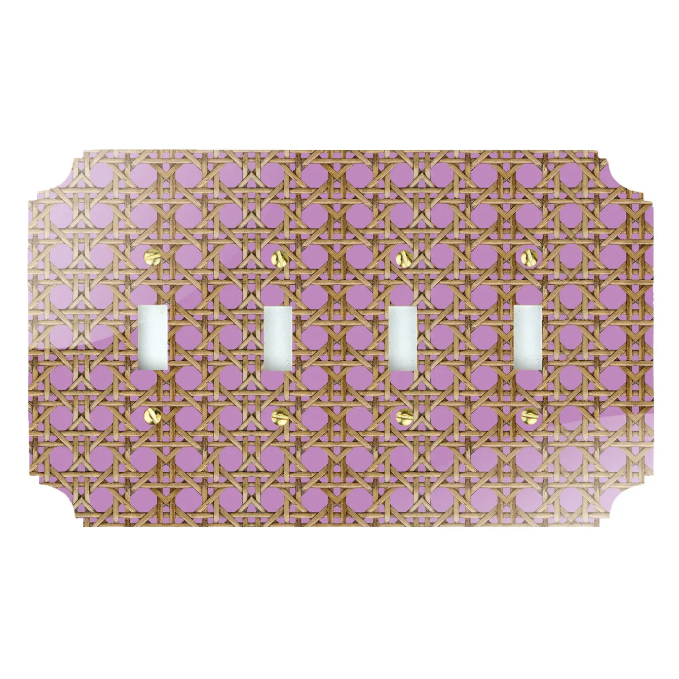 Printed Switch Plates | Pink Rattan