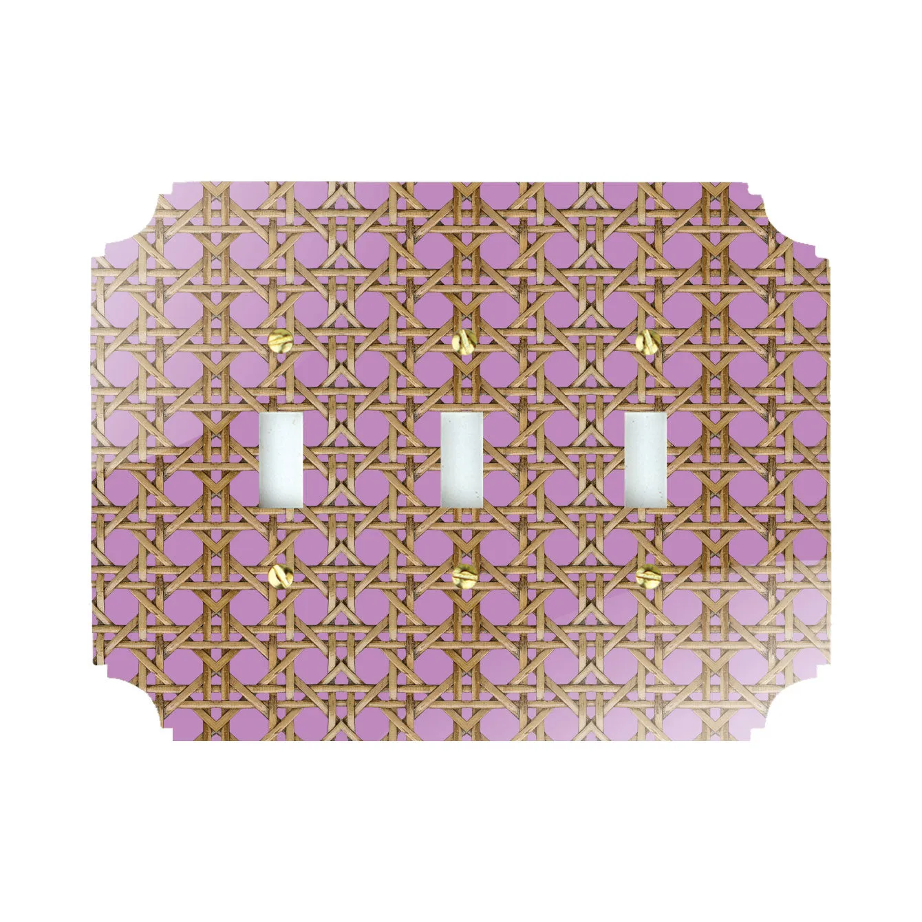 Printed Switch Plates | Pink Rattan