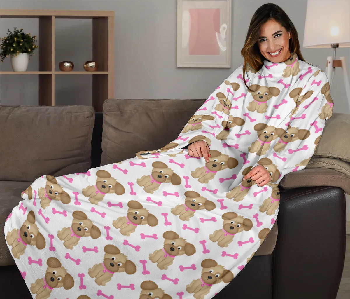 Puppy Playtime Adult Sleeve Blanket