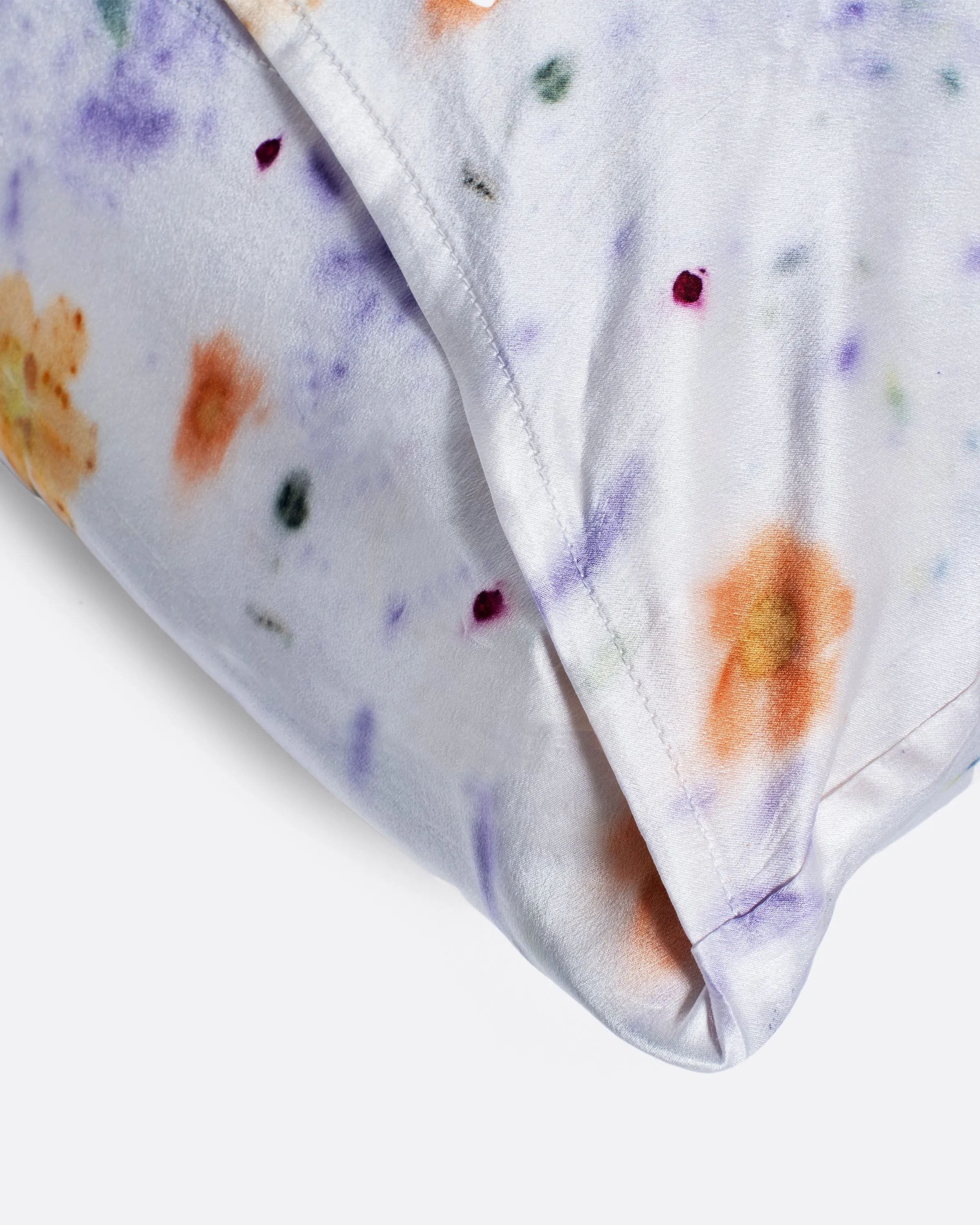 Purple Botanical Silk Pillowcase
