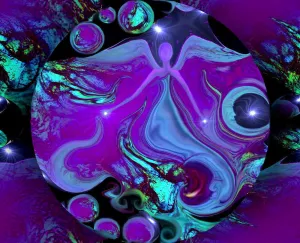Purple Decor Angel Reiki Energy Art Abstract Wall Art Moon Orb 8 x 10 Print