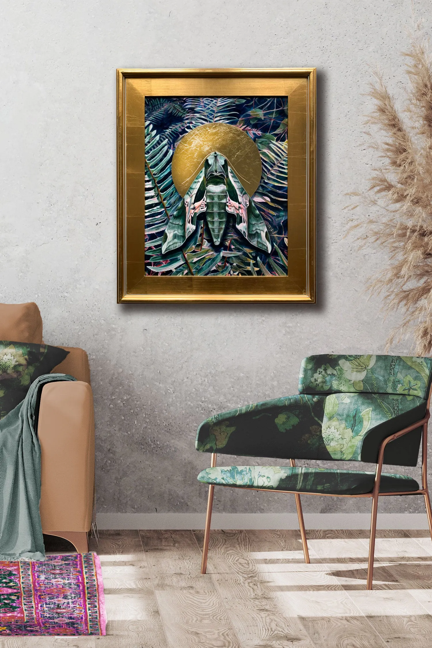 "Transient" Pandora Sphinx Moth Painting 16x20