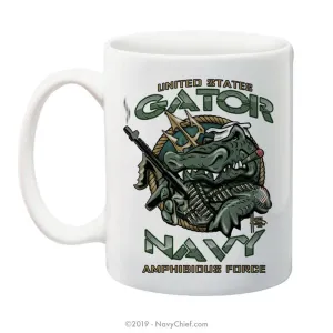 "U.S. Gator Navy Amphibious Force" - 15 oz Coffee Mug
