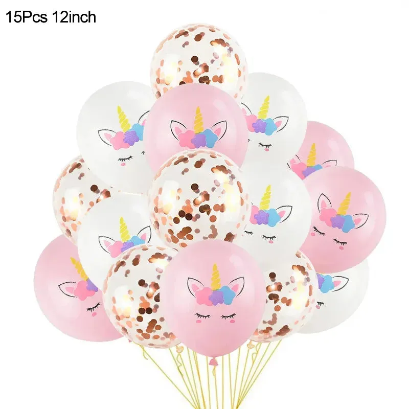 Rainbow Unicorn Balloon Set 32 inch Number Foil Balloons Kids Unicorn Theme Birthday Party Decorations Baby Shower