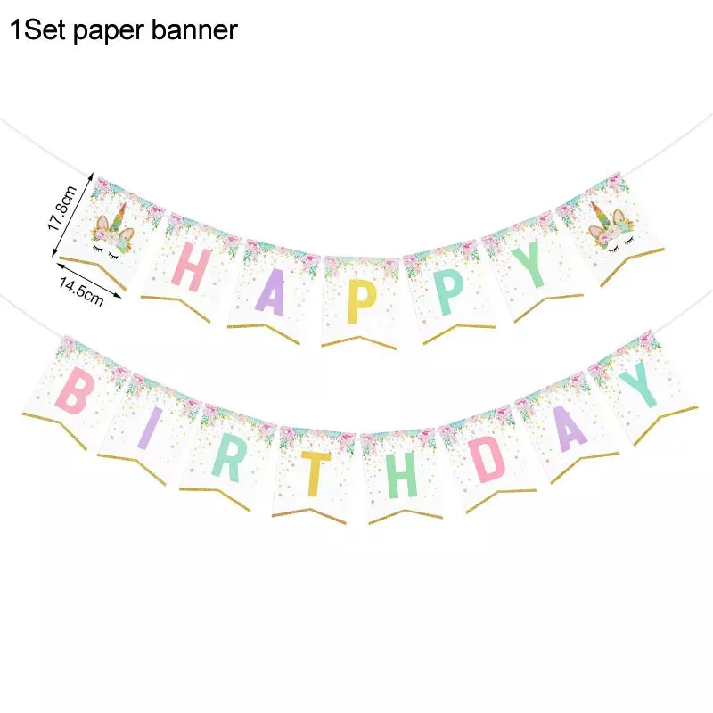 Rainbow Unicorn Balloon Set 32 inch Number Foil Balloons Kids Unicorn Theme Birthday Party Decorations Baby Shower