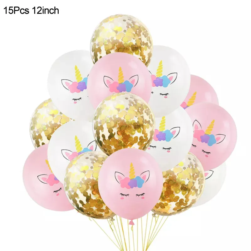 Rainbow Unicorn Balloon Set 32 inch Number Foil Balloons Kids Unicorn Theme Birthday Party Decorations Baby Shower