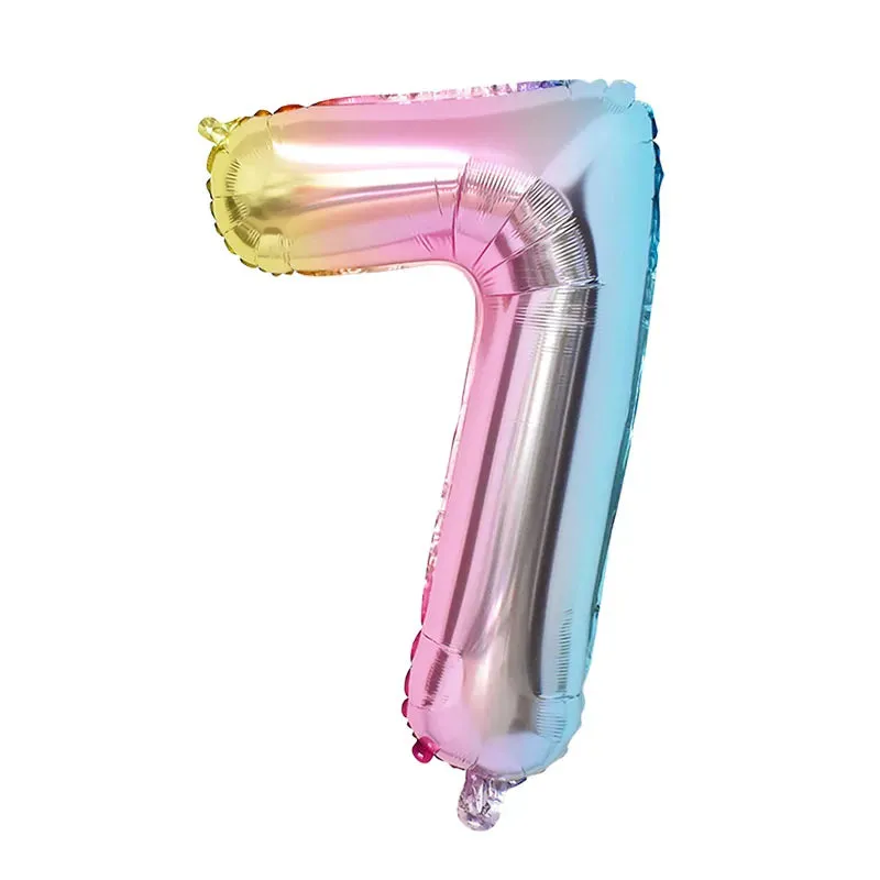 Rainbow Unicorn Balloon Set 32 inch Number Foil Balloons Kids Unicorn Theme Birthday Party Decorations Baby Shower