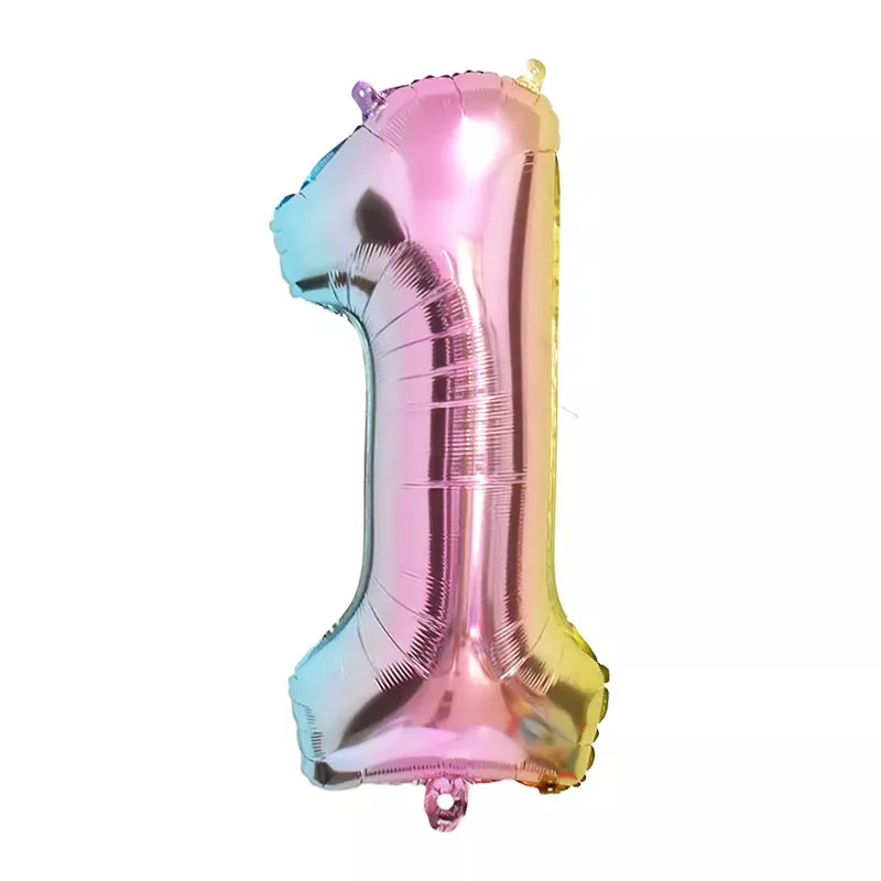 Rainbow Unicorn Balloon Set 32 inch Number Foil Balloons Kids Unicorn Theme Birthday Party Decorations Baby Shower