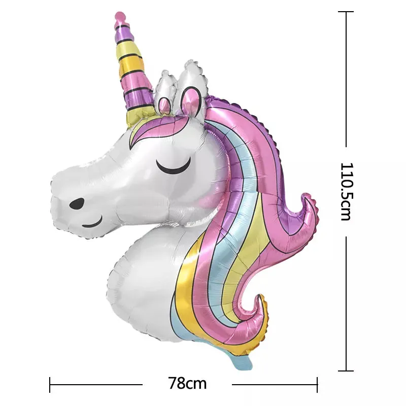 Rainbow Unicorn Balloon Set 32 inch Number Foil Balloons Kids Unicorn Theme Birthday Party Decorations Baby Shower
