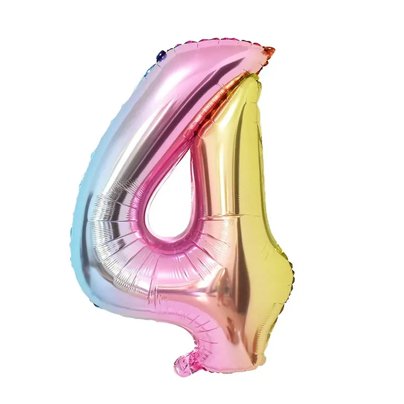 Rainbow Unicorn Balloon Set 32 inch Number Foil Balloons Kids Unicorn Theme Birthday Party Decorations Baby Shower