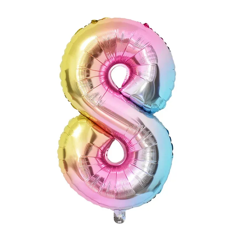 Rainbow Unicorn Balloon Set 32 inch Number Foil Balloons Kids Unicorn Theme Birthday Party Decorations Baby Shower