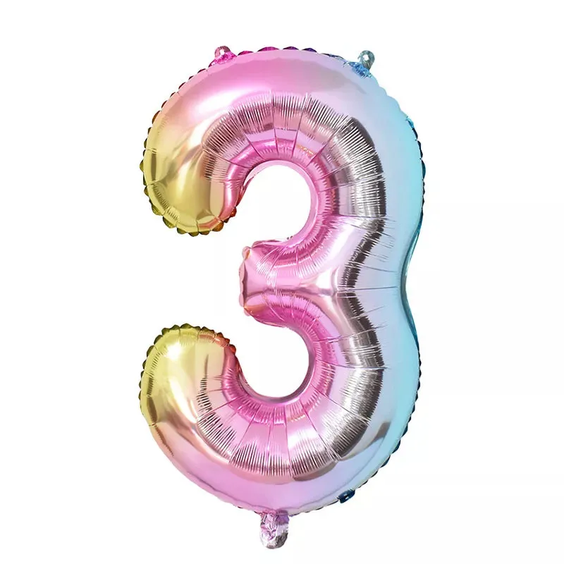 Rainbow Unicorn Balloon Set 32 inch Number Foil Balloons Kids Unicorn Theme Birthday Party Decorations Baby Shower