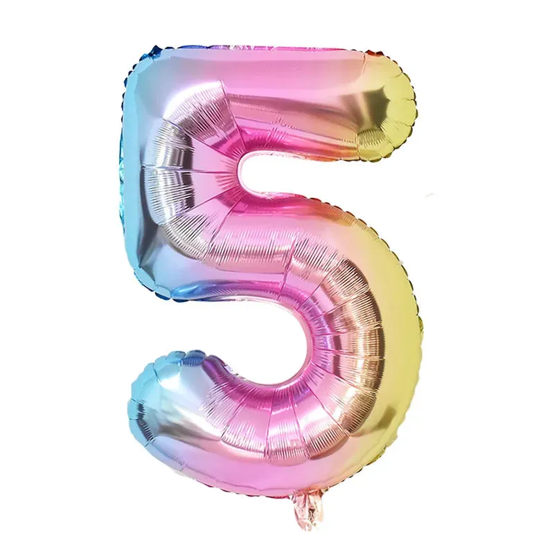 Rainbow Unicorn Balloon Set 32 inch Number Foil Balloons Kids Unicorn Theme Birthday Party Decorations Baby Shower