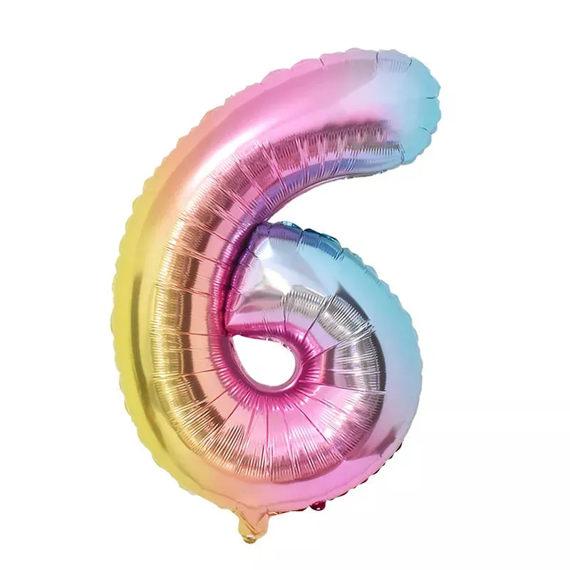 Rainbow Unicorn Balloon Set 32 inch Number Foil Balloons Kids Unicorn Theme Birthday Party Decorations Baby Shower