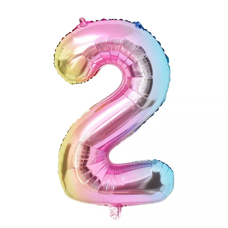 Rainbow Unicorn Balloon Set 32 inch Number Foil Balloons Kids Unicorn Theme Birthday Party Decorations Baby Shower