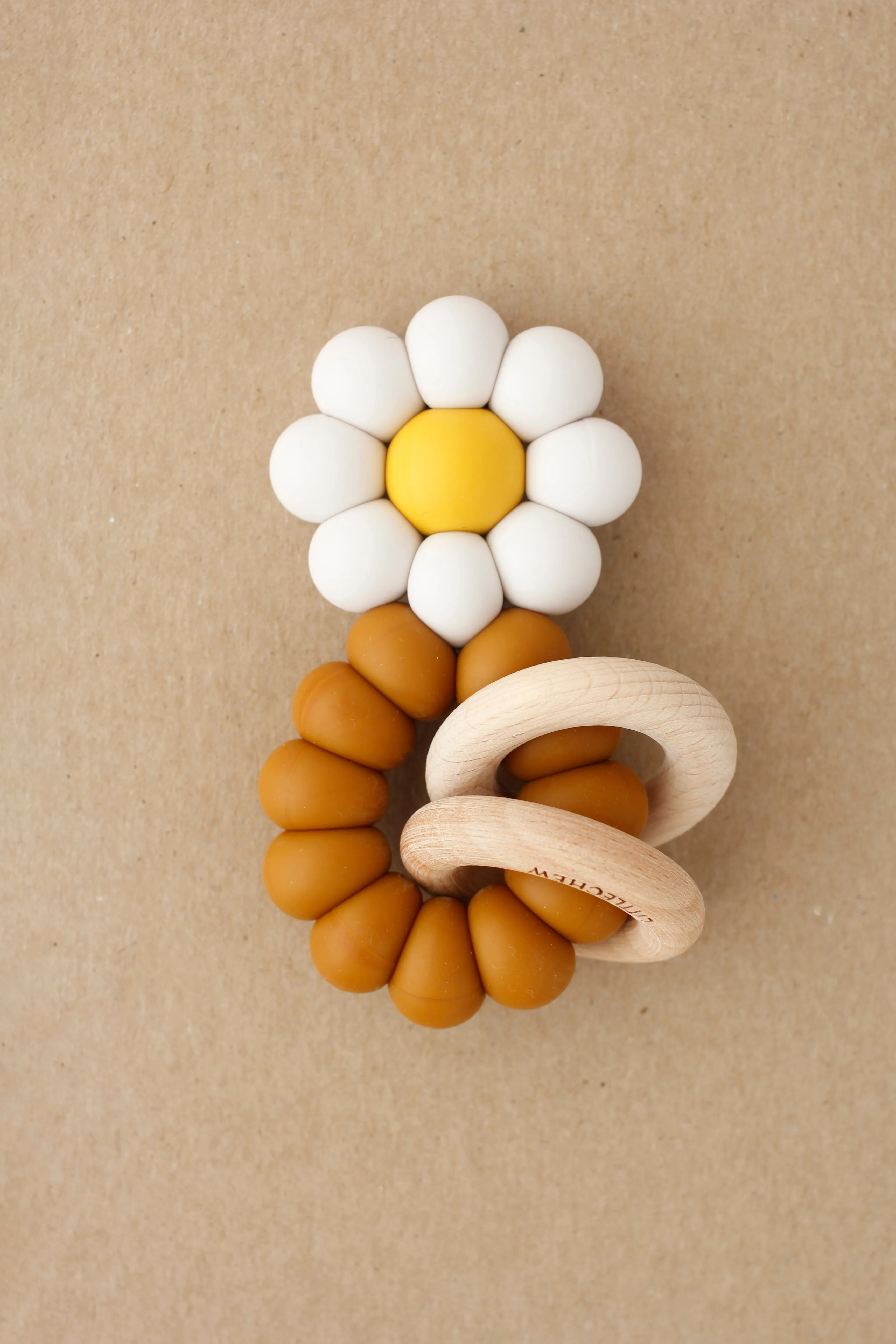 Rattle Teether - Chamomile | Silver Ivory