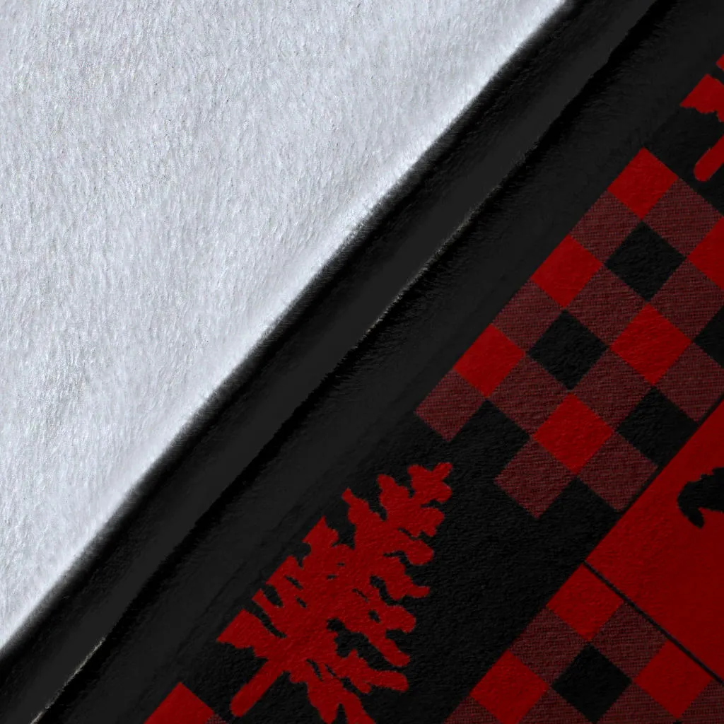 Red and Black Buffalo Plaid Patchwork Style Pattern Fleece Throw Blanket