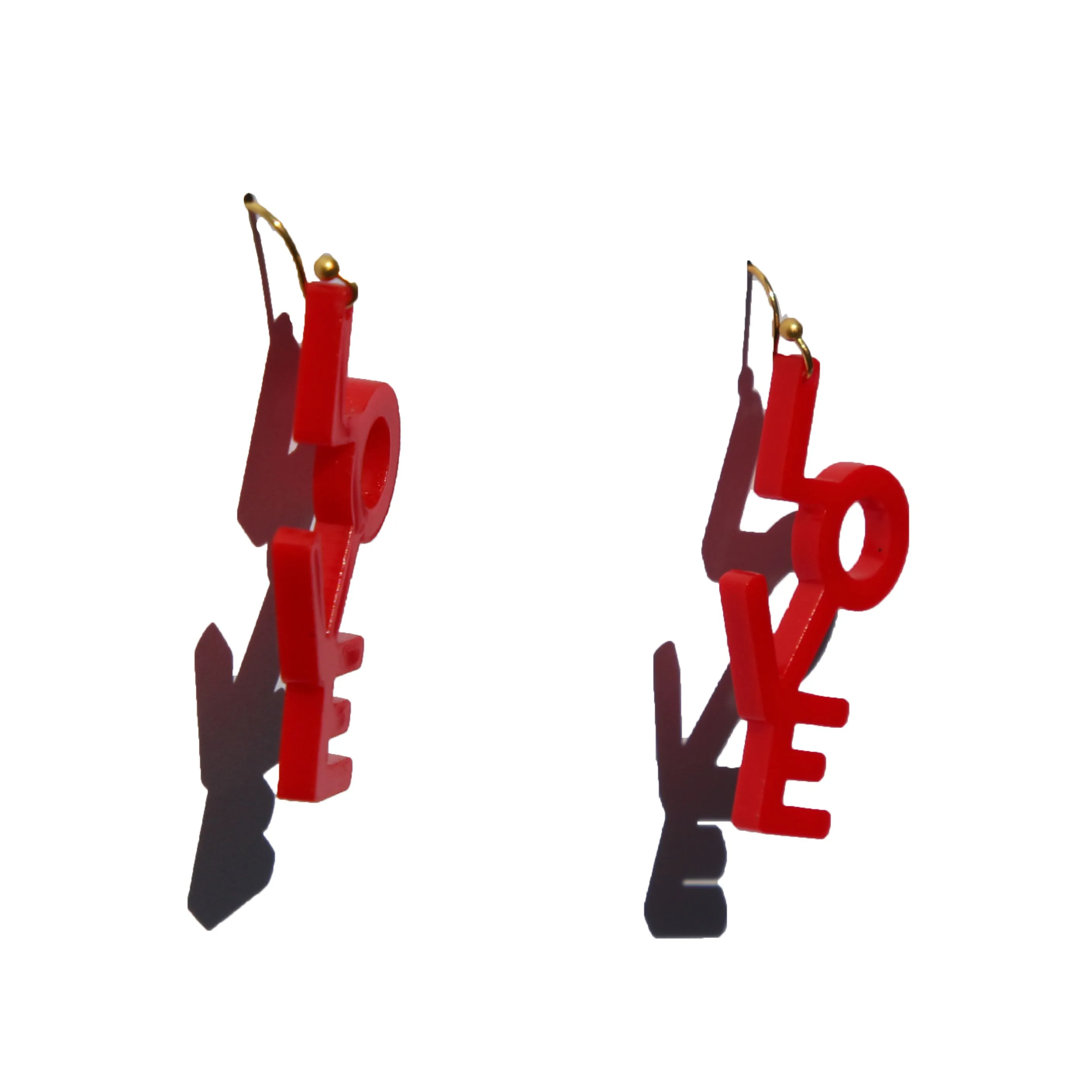 Red LOVE Earrings X II Embers