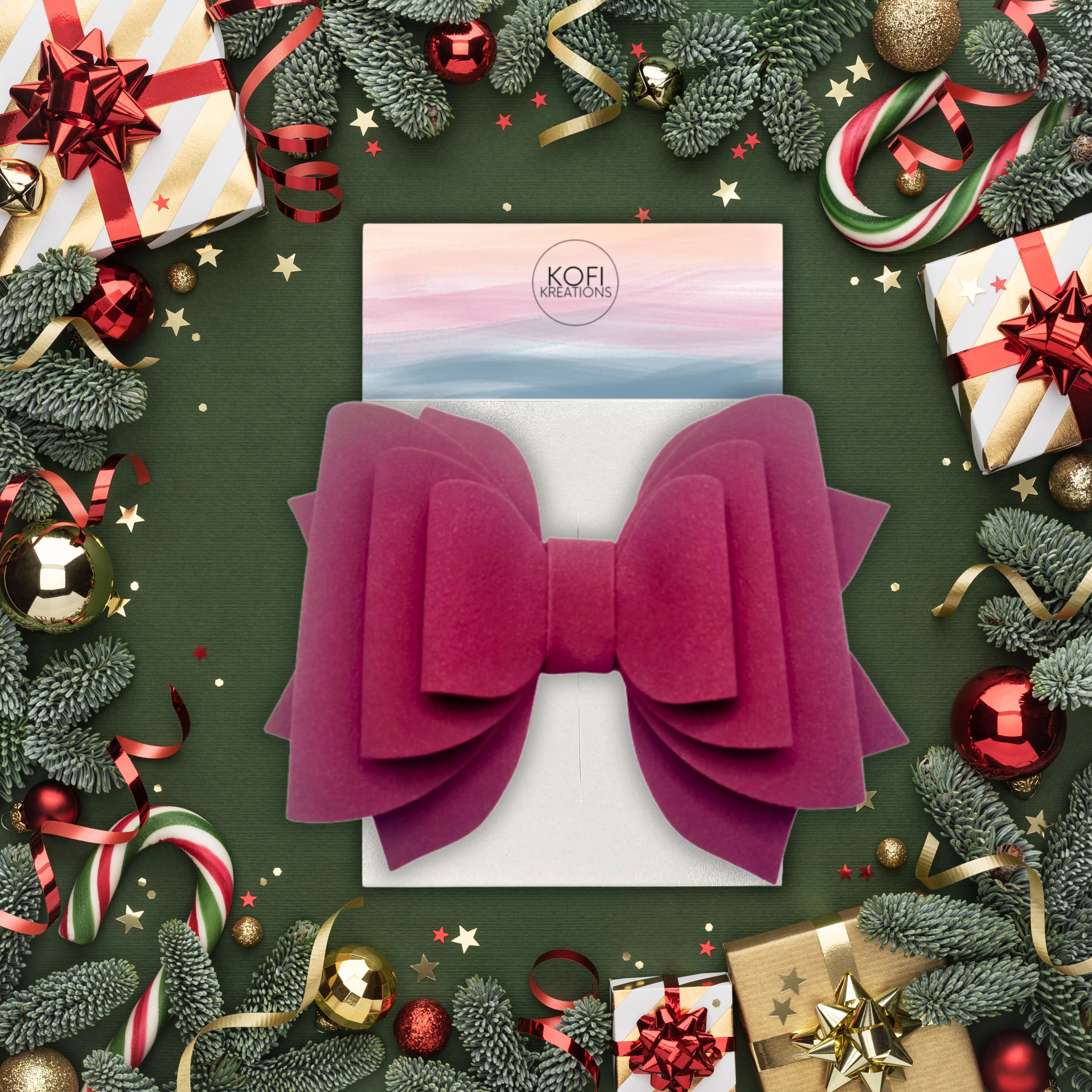 Red | Suede Hair Bow