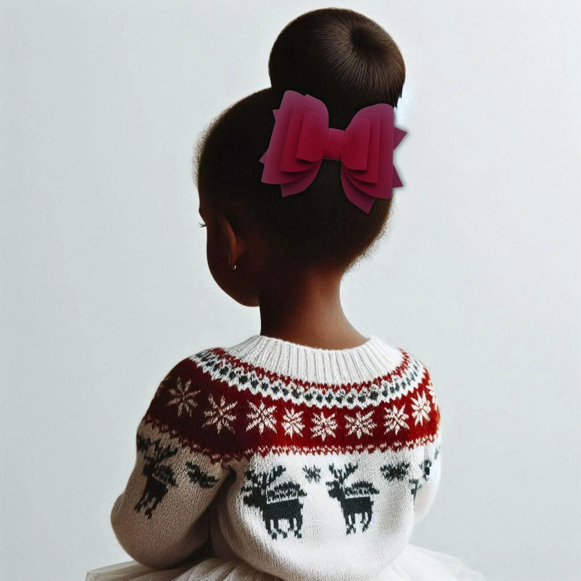 Red | Suede Hair Bow