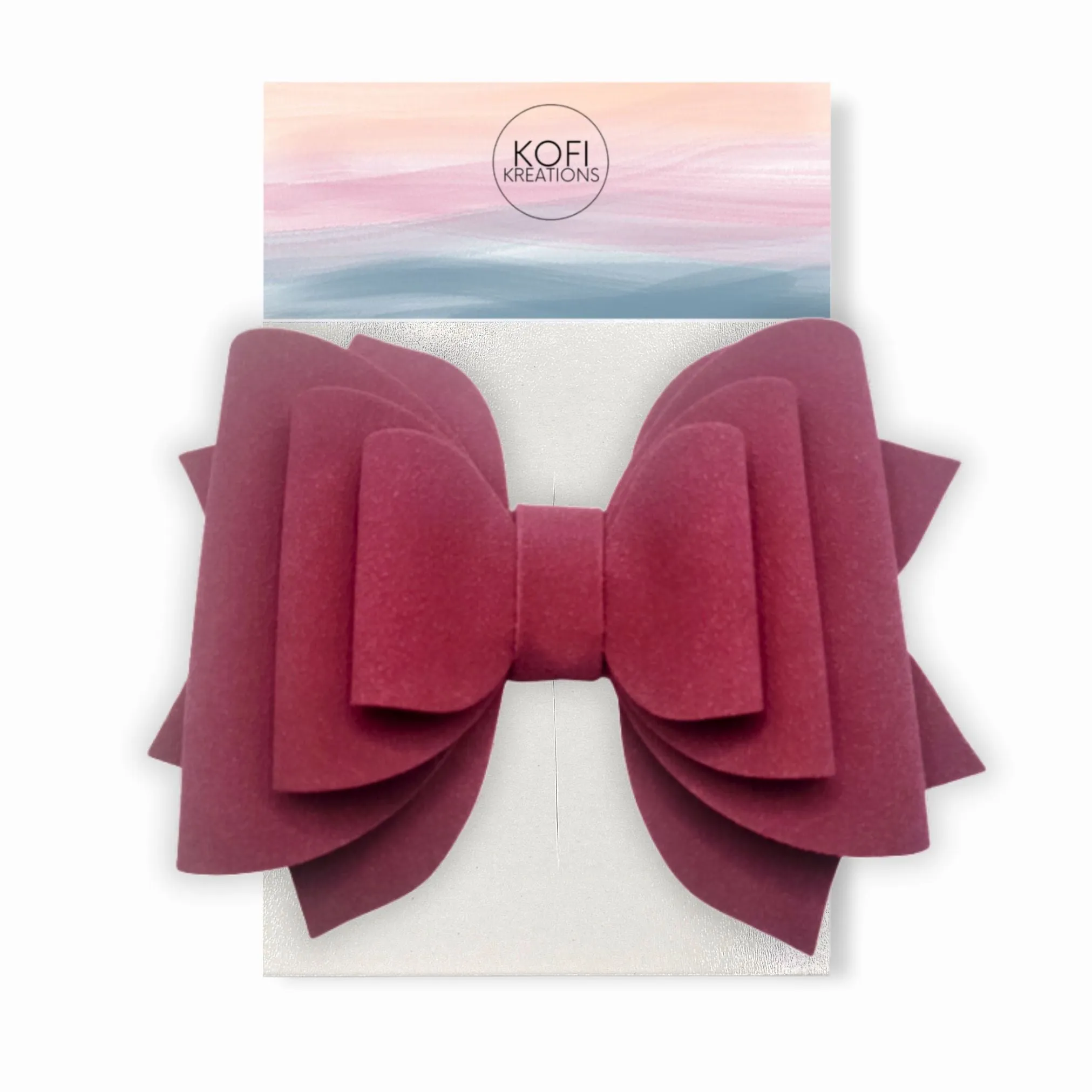 Red | Suede Hair Bow